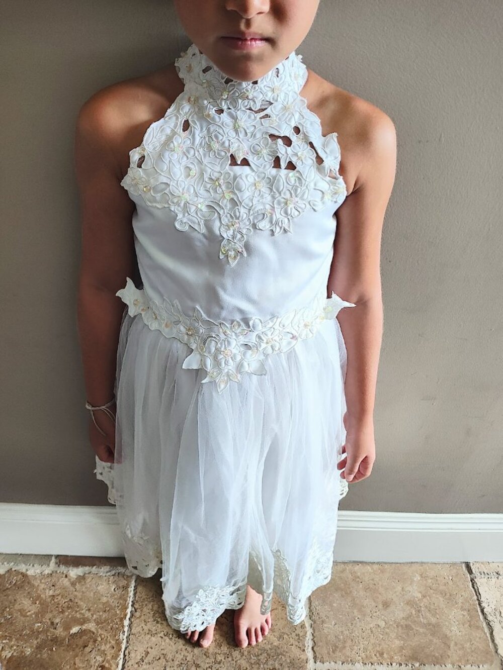 GORGEOUS FLOWER GIRL FORMAL DRESS GOWN SIZE 7-8